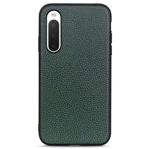 Sony Xperia 10 IV Leren Gecoate TPU Case - Groen