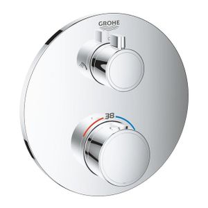 Grohe Grohtherm Inbouwthermostaat - 2 knoppen - rond - chroom 24076000
