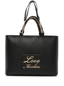 Love Moschino sac à main à plaque logo - Noir