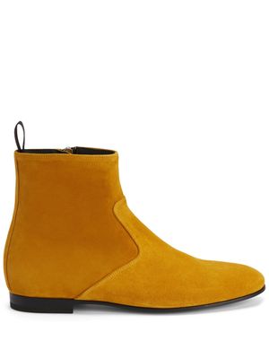 Giuseppe Zanotti bottes en daim à fermeture zippée - Orange