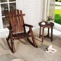 Adirondack Schommelstoel voor Volwassenen Schommelstoel van Massief Hout met Hoge Rugleuning Terrasstoel voor Balkon Tuin en Erf