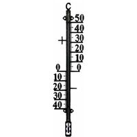 Buitenthermometer - metaal - 38 cm - zwart - Buitenthermometers - thumbnail