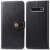 Retro effen kleur lederen gesp mobiele telefoon bescherming lederen draagtas met foto frame & kaartsleuf & portemonnee & beugel functie voor Galaxy S1