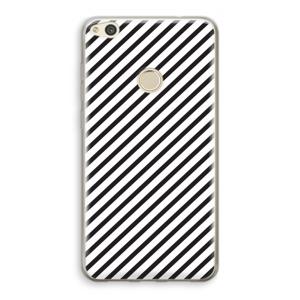 Strepen zwart-wit: Huawei Ascend P8 Lite (2017) Transparant Hoesje