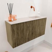 Toiletmeubel Mondiaz Joya Dlux | 80 cm | Meubelkleur Dusk | Faye wastafel Meli Wasbak Rechts | Zonder kraangat(en)