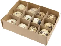 Decoris paasdecoratie kwartelei 3cm naturel 12 stuks