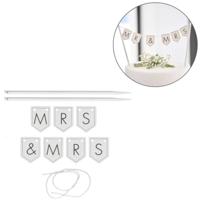 Ginger Ray taarttopper mr & mrs vlaggenlijn | 20 stuks