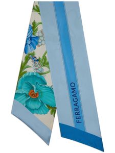 Ferragamo foulard en cachemire à imprimé Poppies - Blanc