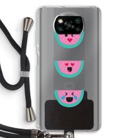 Smiley watermeloen: Xiaomi Poco X3 NFC Transparant Hoesje met koord