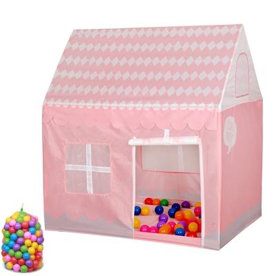 Huishoudelijke kinderen afdrukken spelen tent kleine spel huis met 50 Oceaan ballen (lichtroze)