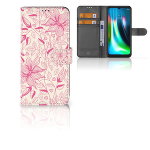 Motorola Moto G9 Play | E7 Plus Hoesje Pink Flowers