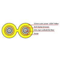 ACT 7 meter singlemode 9/125 OS2 duplex armored fiber patch kabel met LC connectoren - thumbnail