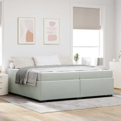 Bedframe met matras Lichtgrijs 200 x 200 cm Fluweel