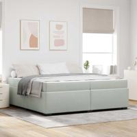 Bedframe met matras Lichtgrijs 200 x 200 cm Fluweel