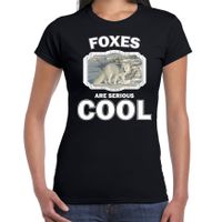 Dieren poolvos t-shirt zwart dames - foxes are cool shirt