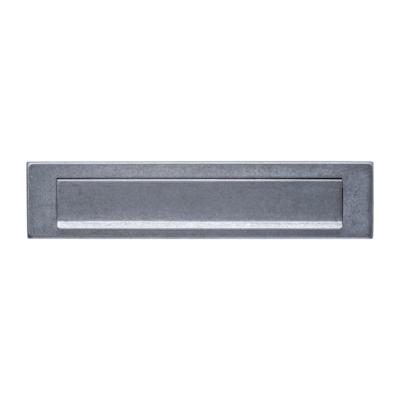 Intersteel briefplaat 340x75mm met klep/regenrand - PVD RVS getrommeld