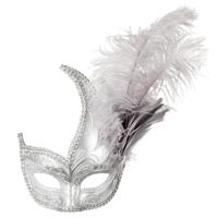 Verkleed gezichtsmasker Venitiaans - zilver - luxe - volwassenen - Carnaval/gemaskerd bal   -