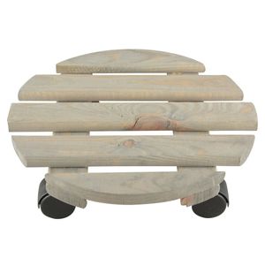 Esschert Design Plantentrolley - op zwenkwielen - hout - 28 cm - tot 100 kg   -