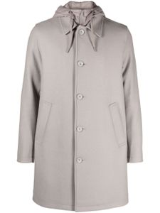 Herno manteau boutonné à capuche - Gris