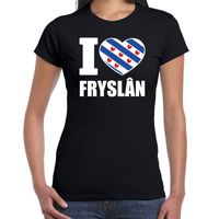 Zwart I love Fryslan t-shirt dames - thumbnail
