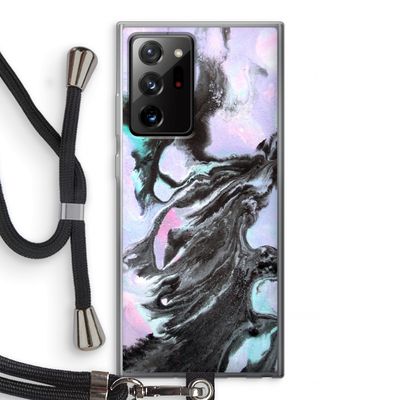 Pastel zwart: Samsung Galaxy Note 20 Ultra / Note 20 Ultra 5G Transparant Hoesje met koord