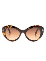 TOM FORD Eyewear lunettes de soleil à effet écaille de tortue - Marron