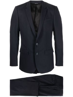 Dolce & Gabbana costume en laine vierge à veste à simple boutonnage - Bleu