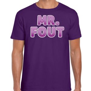 Verkleed t-shirt voor heren - Mr. Fout - paars - carnaval