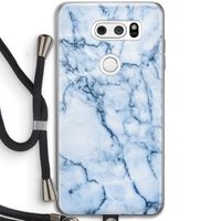 Blauw marmer: LG V30 Transparant Hoesje met koord