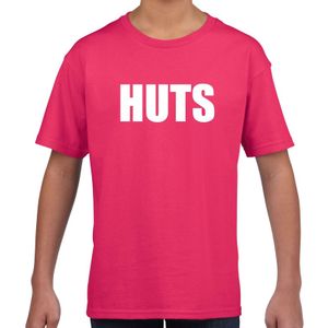 HUTS fun t-shirt roze voor kids XL (158-164)  -