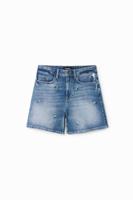 Denim shorts met kleine bloemenprints. - BLUE - 44