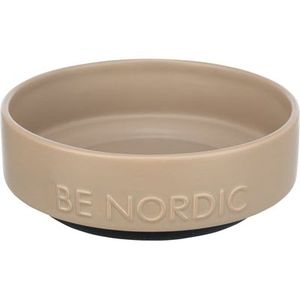 Trixie Be nordic voerbak hond keramiek / rubber taupe