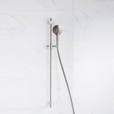 Fortifura Calvi glijstangset met ronde handdouche, gladde doucheslang Geborsteld RVS PVD (RVS) SW767489/SW799447/SW728177