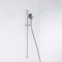 Fortifura Calvi glijstangset met ronde handdouche, gladde doucheslang Geborsteld RVS PVD (RVS) SW767489/SW799447/SW728177