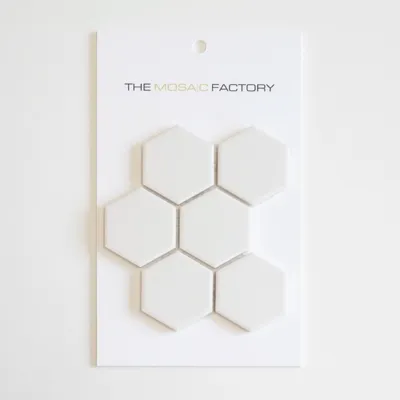 The Mosaic Factory London Mozaiek Tegel Hexagon - Super Wit Porselein Ongeglazuurd, R11 281x325 mm