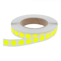 Etiket 12 mm rond fluor geel 1000 rol
