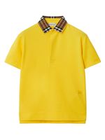 Burberry Kids polo à col orné de perles - Jaune