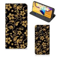 Samsung Galaxy M30s | M21 Smart Cover Gouden Bloemen