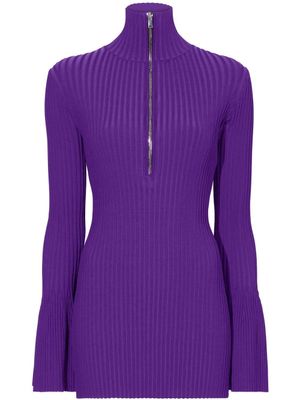 Proenza Schouler haut en maille nervurée à manches longues - Violet