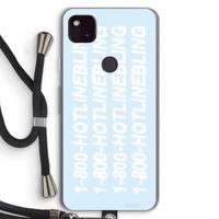 Hotline bling blue: Pixel 4a 5G Transparant Hoesje met koord