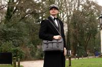 Freddie - Tweed Messenger Bag Grijs/Zwart | Peaky Blinders