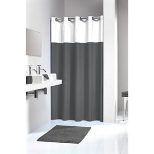 Sealskin douchegordijn Double polyester/katoen grijs/wit 180x200 cm