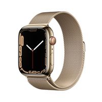Apple Watch 7 LTE MKJY3FD/A - roestvrij staal, Milanese lus, 45 mm - goud - thumbnail