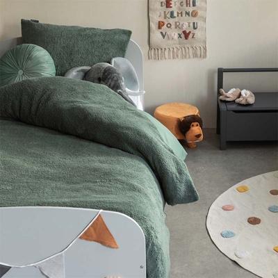 Dekbedovertrek Teddy Kids Groen Effen 140x200 Cm Verwarmend Fresh And Co - Dekbed-Discounter.nl