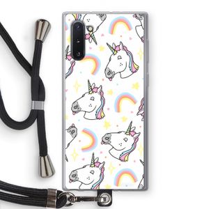 Rainbow Unicorn: Samsung Galaxy Note 10 Transparant Hoesje met koord