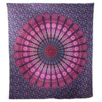 Authentiek Mandala Wandkleed Katoen Rood/ Paars (240 x 210 cm)