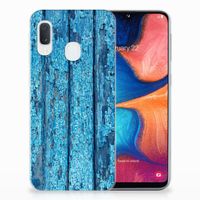 Samsung Galaxy A20e Bumper Hoesje Wood Blue