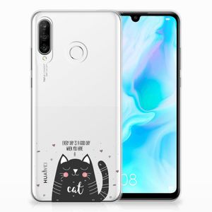 Huawei P30 Lite Telefoonhoesje met Naam Cat Good Day