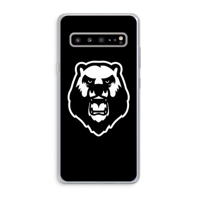 Angry Bear (black): Samsung Galaxy S10 5G Transparant Hoesje