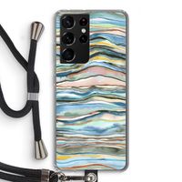 Watercolor Agate: Samsung Galaxy S21 Ultra Transparant Hoesje met koord Watercolor Agate: Samsung Galaxy S21 Ultra Transparant Hoesje met koord